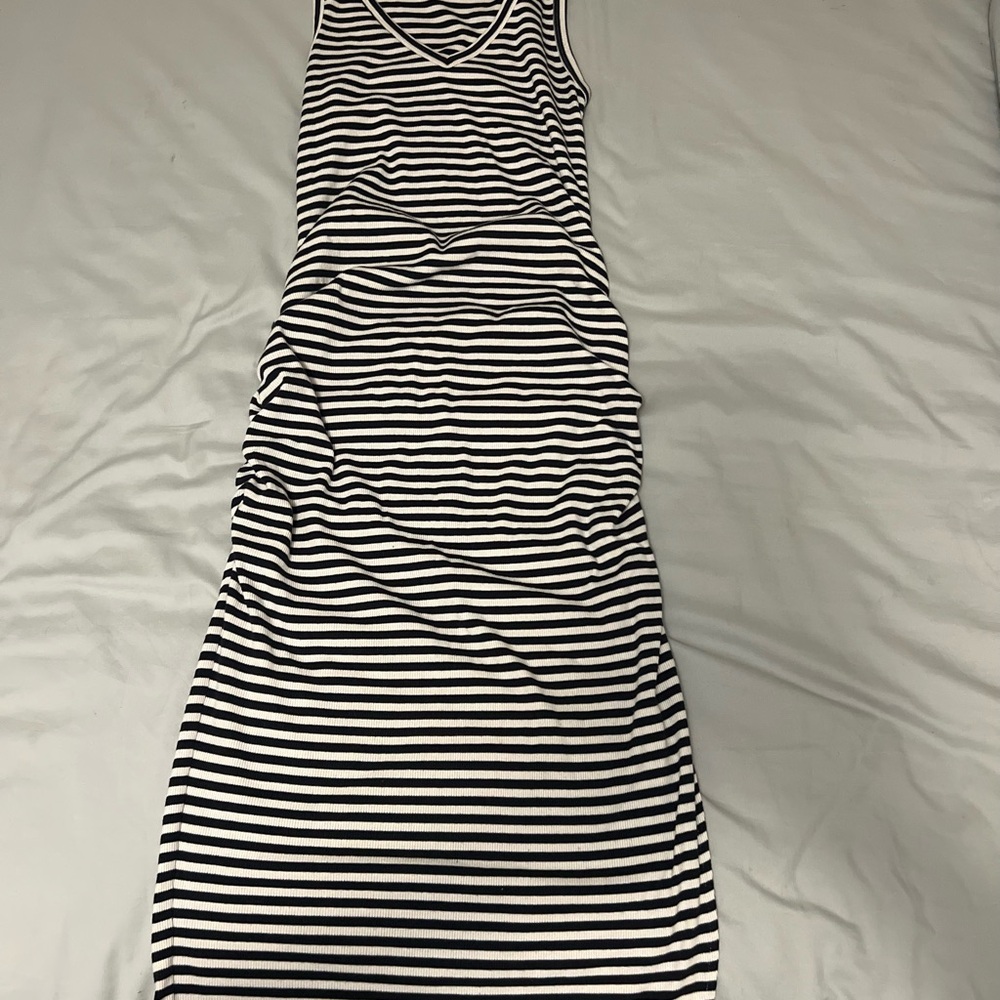 A New Day Navy Blue and White Sleeveless Maxi Dress